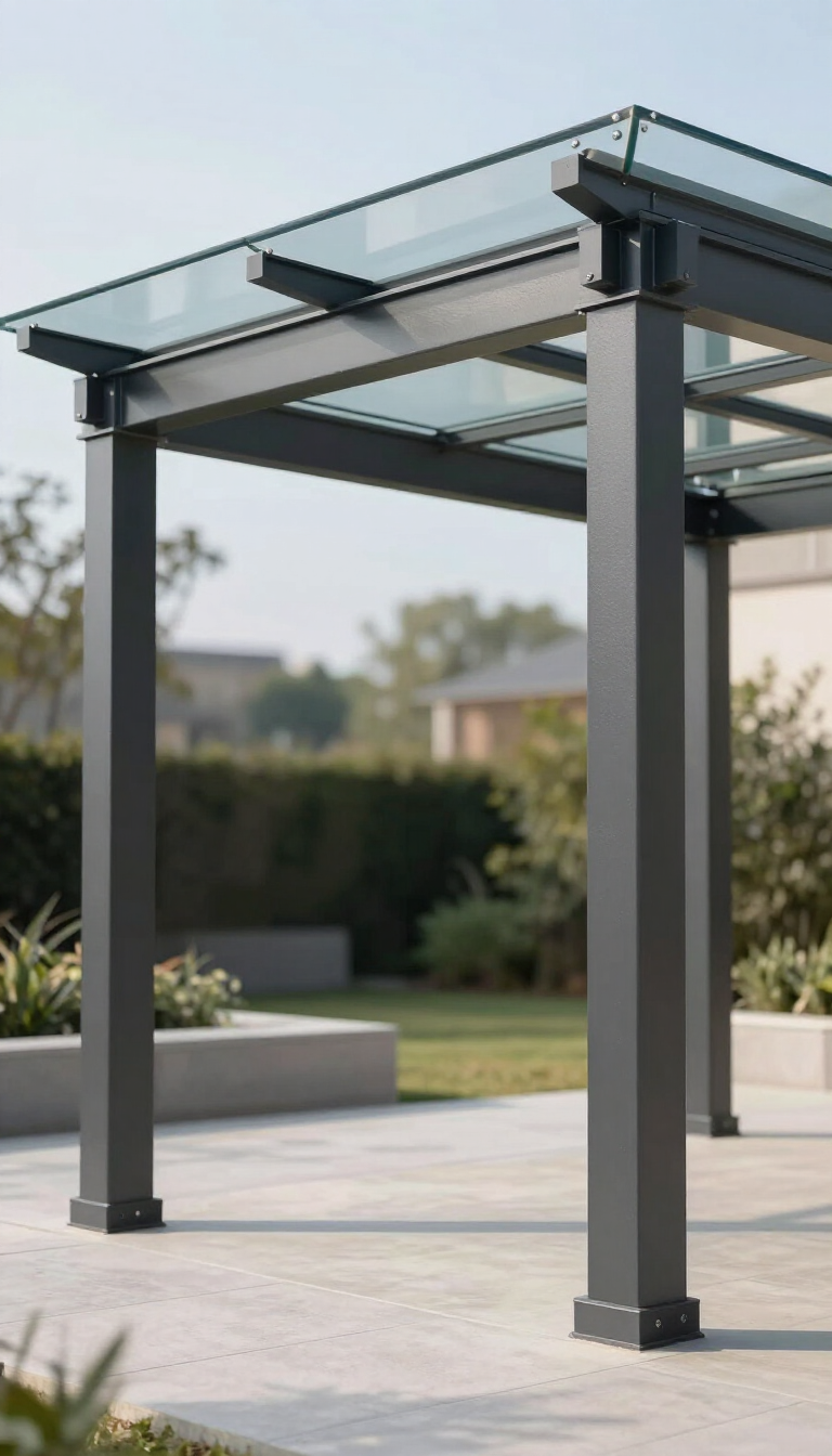 Tetto in vetro su terrazza residenziale moderna