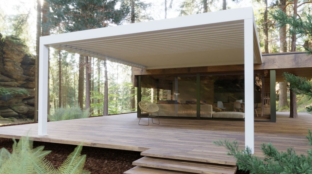 Pergola in alluminio su terrazzo