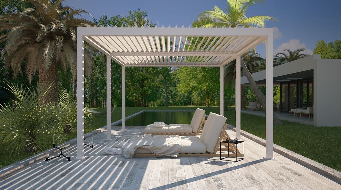 Pergola autoportante in giardino