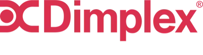 Dimplex logo in red on a white background