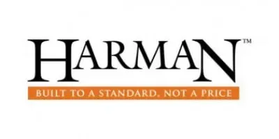 HARMAN logo in black with orange tagline: “Built to a Standard, Not a Price.”