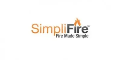 SimpliFire logo with orange flame icon and tagline “Fire Made Simple”