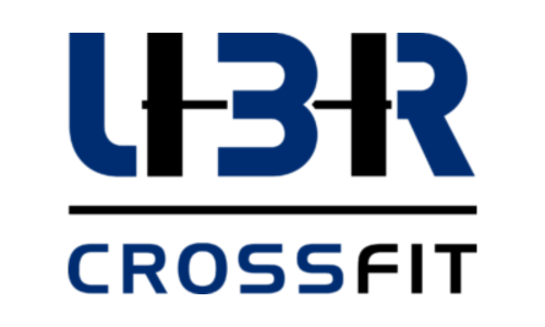 Un logo crossfit U3R bleu et noir sur fond blanc