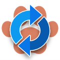 Blue circular sync arrows over orange dots, suggesting refresh or repeat.