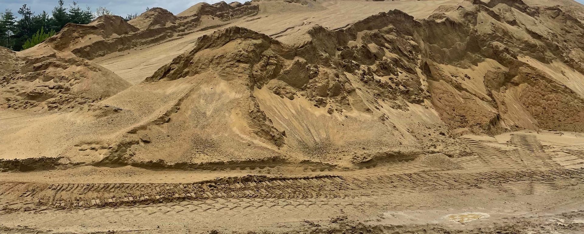 Sandy hills in a quarry
