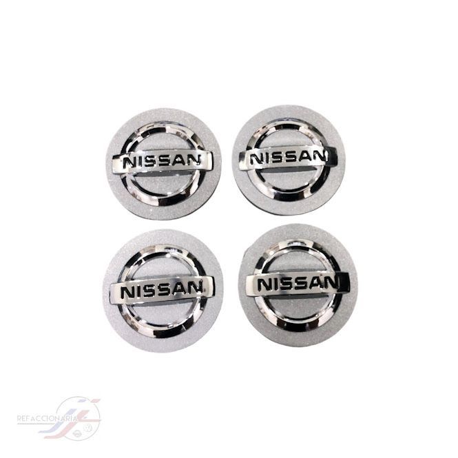 4 Tapas Centro Rin 54mm Nissan Versa, Maxima, Sentra Cromado