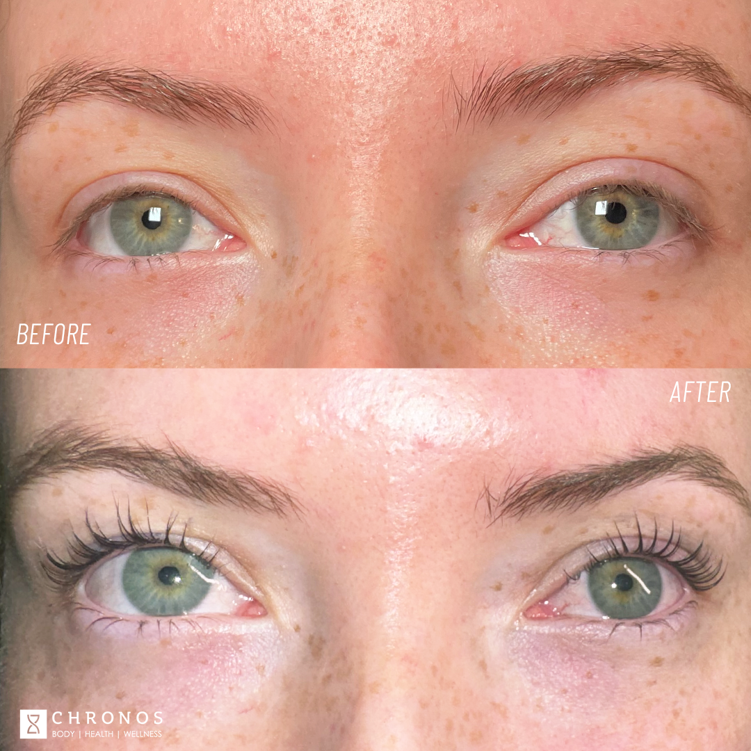 Results from lash service in Metairie, LA at Chronos BHW | Lash Lifting and Tinting treatment