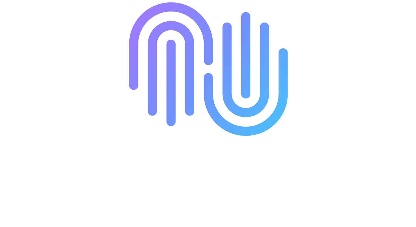 Ai Help Agency blue and purple logo on a white background