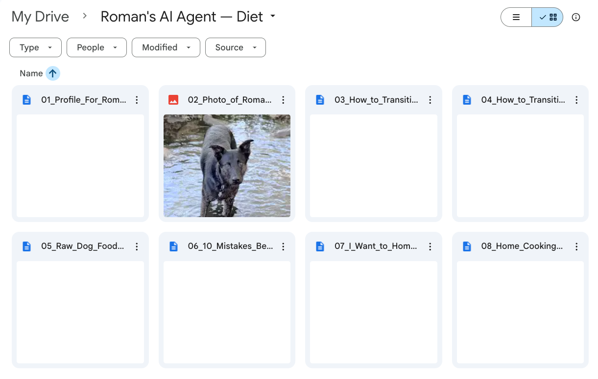 A screenshot of knowledge base for his agent illustrating what theirs can look like