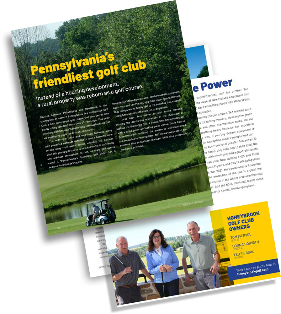 A pamphlet about pennsylvania 's friendliest golf club