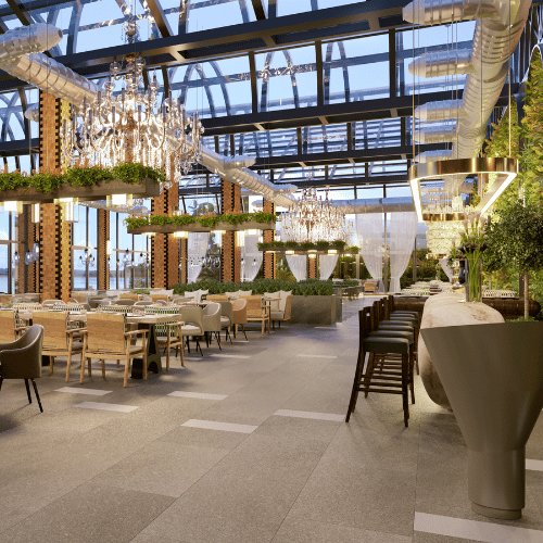 custom decorative concrete restaurant flooring installation dallas-fort worth texas