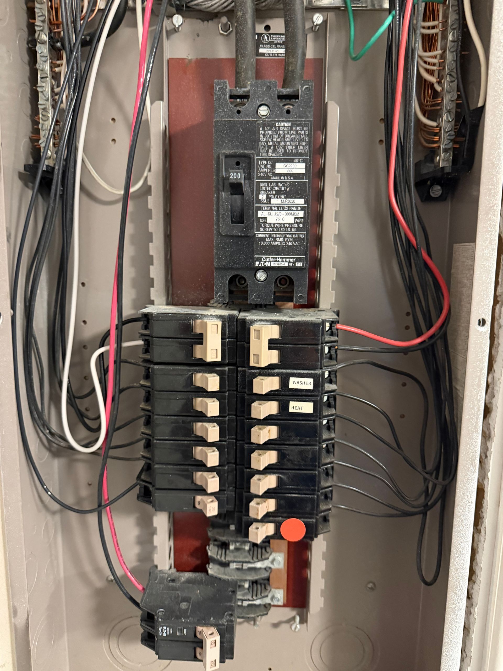Dedicated 20-amp microwave circuit work at a Woodbridge, VA home after a home inspection