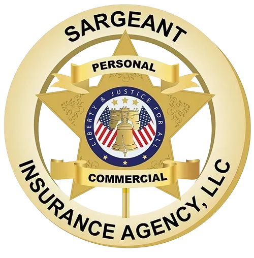 Sargeant Insurance Agency logo with gold badge and text for Silver Lining Insurance Services on white background