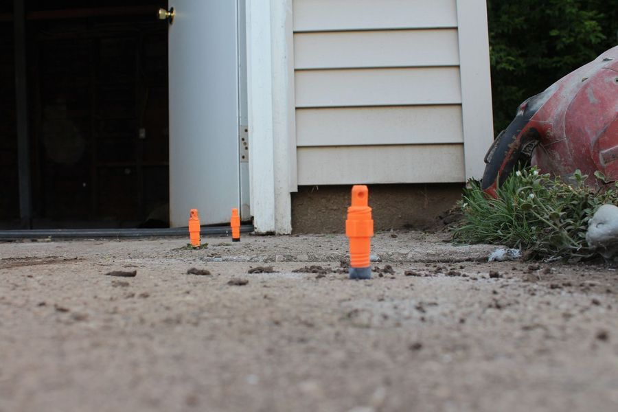 A tool insert on the flooring its use for foam injecting
