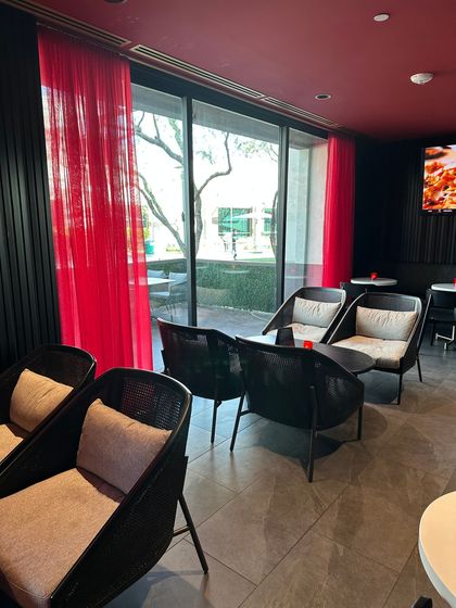 red sheer curtains in arizona home
