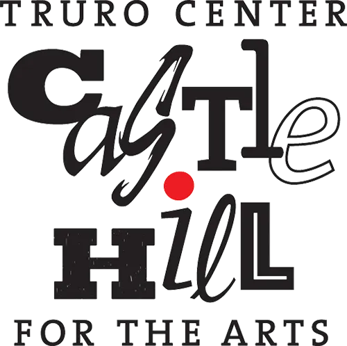 The logo for Truro Center for the Arts at Castle Hill, featuring the stylized black text "Castle Hill" with a red dot.