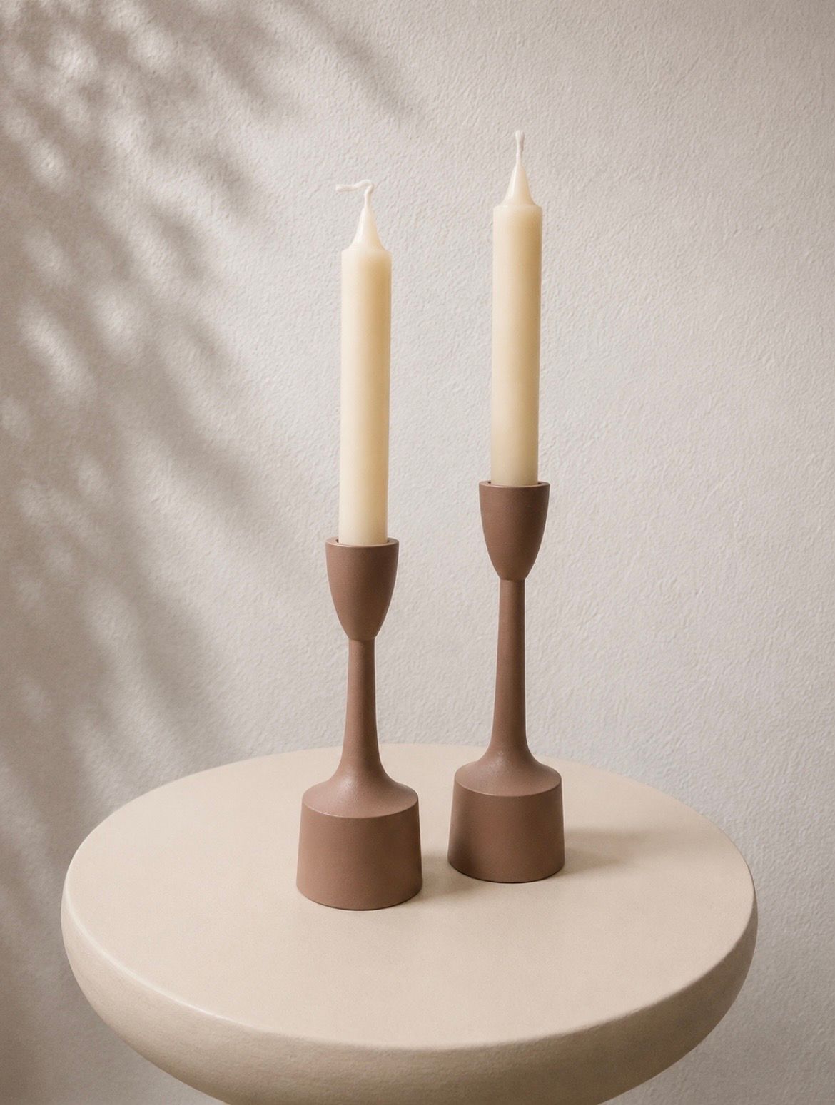 Set van 2 kandelaars - Dusty roze