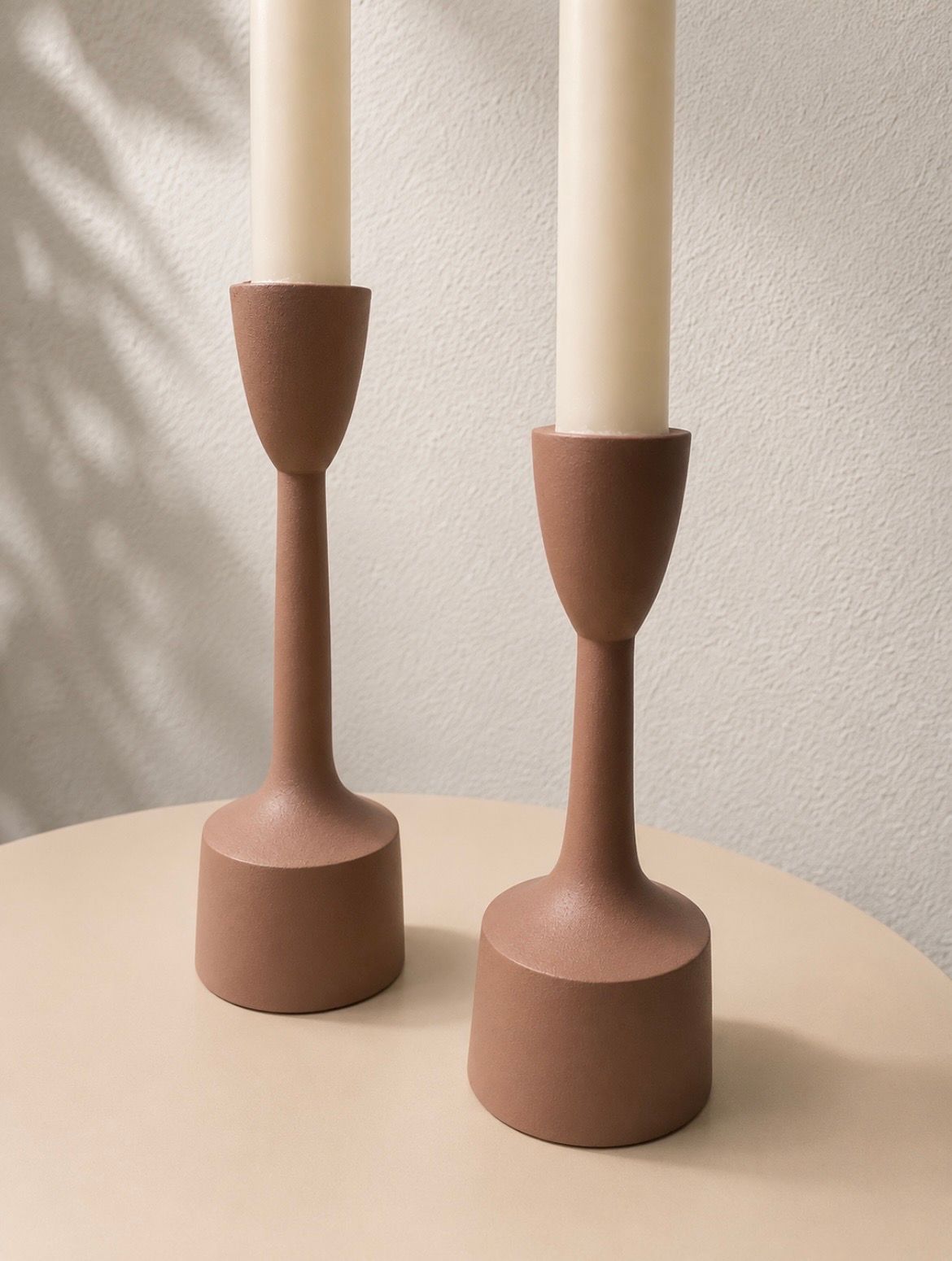 Set van 2 kandelaars - Dusty roze