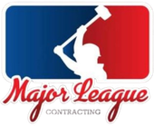 Major League Contracting logo with white worker silhouette on red and blue background