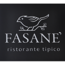 Logo nero di Fasane con icona di uccello e la scritta “FASANE ristorante tipico”