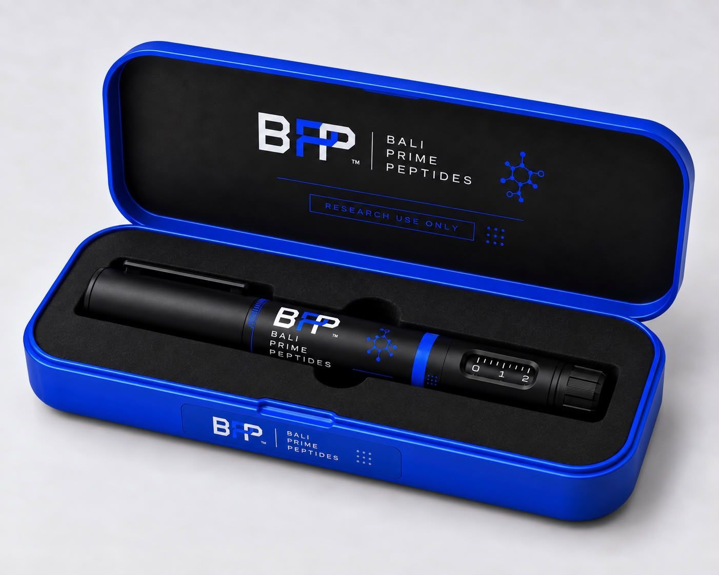 Injector pen presented in branded carrying case