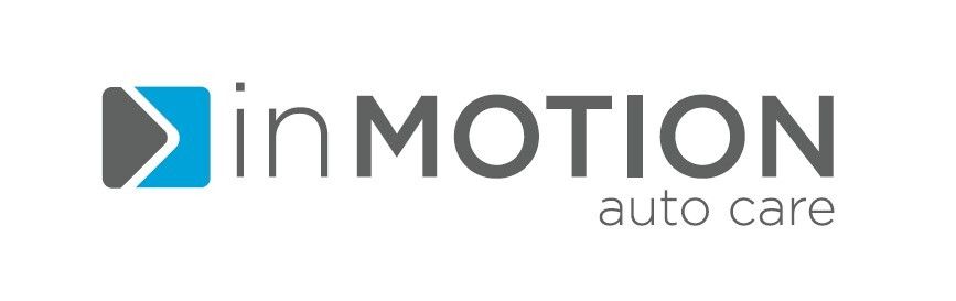 InMotion Auto Care logo with blue and gray text and a stylized car icon