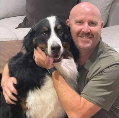 Randy Smith with his dog, Karma