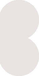 Pale beige rounded abstract shape resembling the number 8 on a white background
