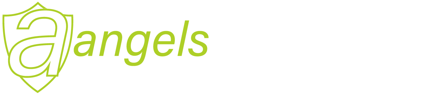 Green “@angels” logo with stylized lowercase text on a white background
