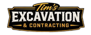 Tim&rsquo;s Excavation & Contracting logo in black, gold, and white text