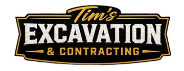 Tim&rsquo;s Excavation & Contracting logo in black, gold, and white text