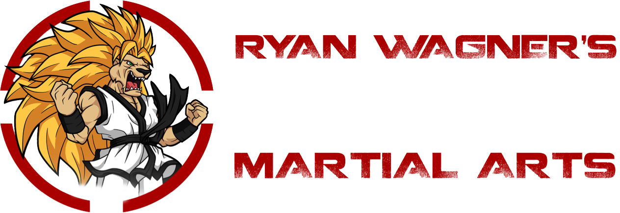 a logo for ryan wagner 's martial arts with a lion