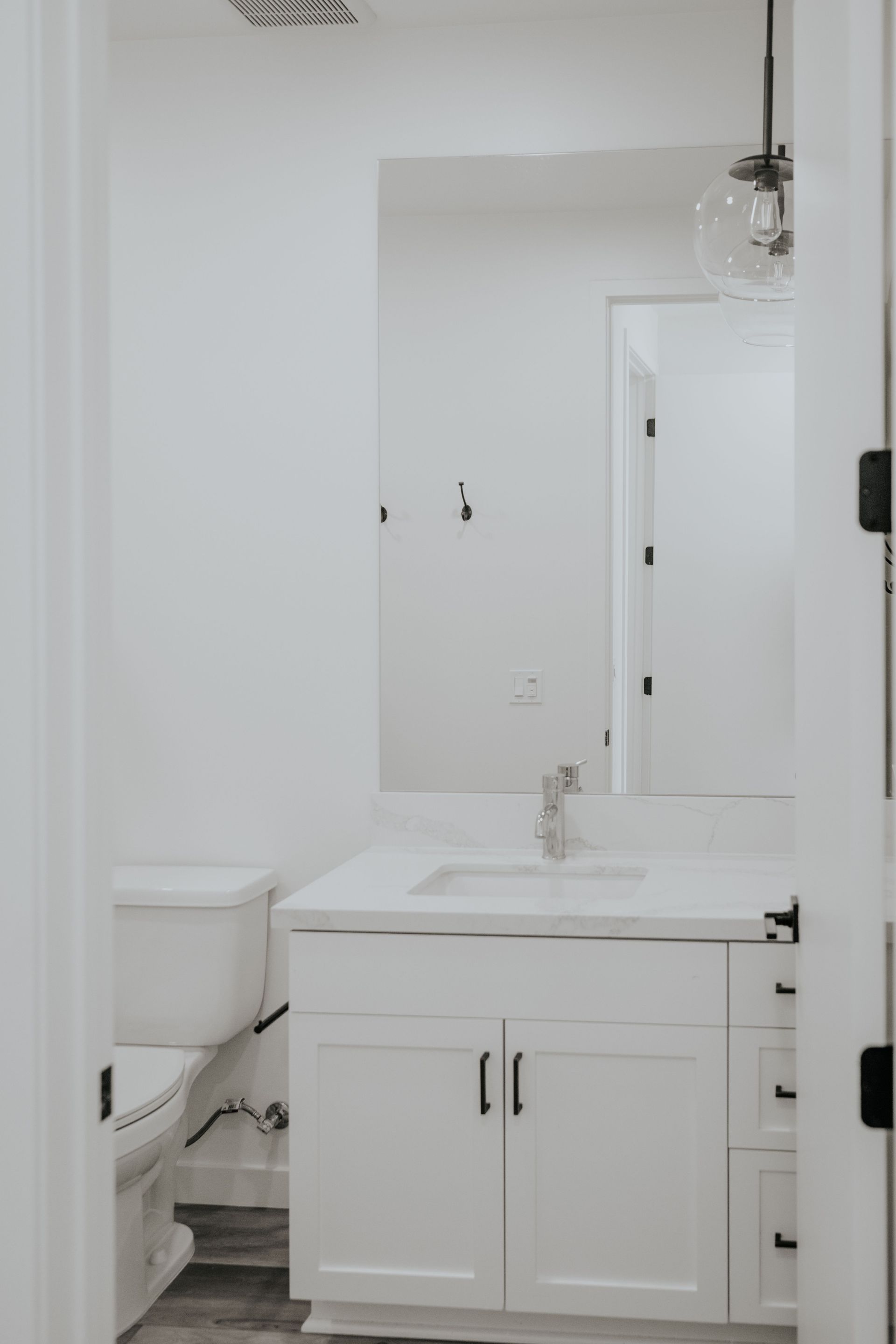 bathroom mirror and sink