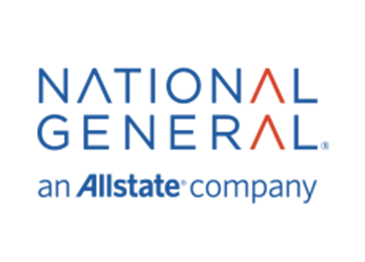 National General logo with blue text, red upward triangles, and