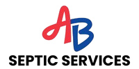 A logo for AB Septic Services featuring a stylized red letter "A" and a blue letter "B" above the text "SEPTIC SERVICES."