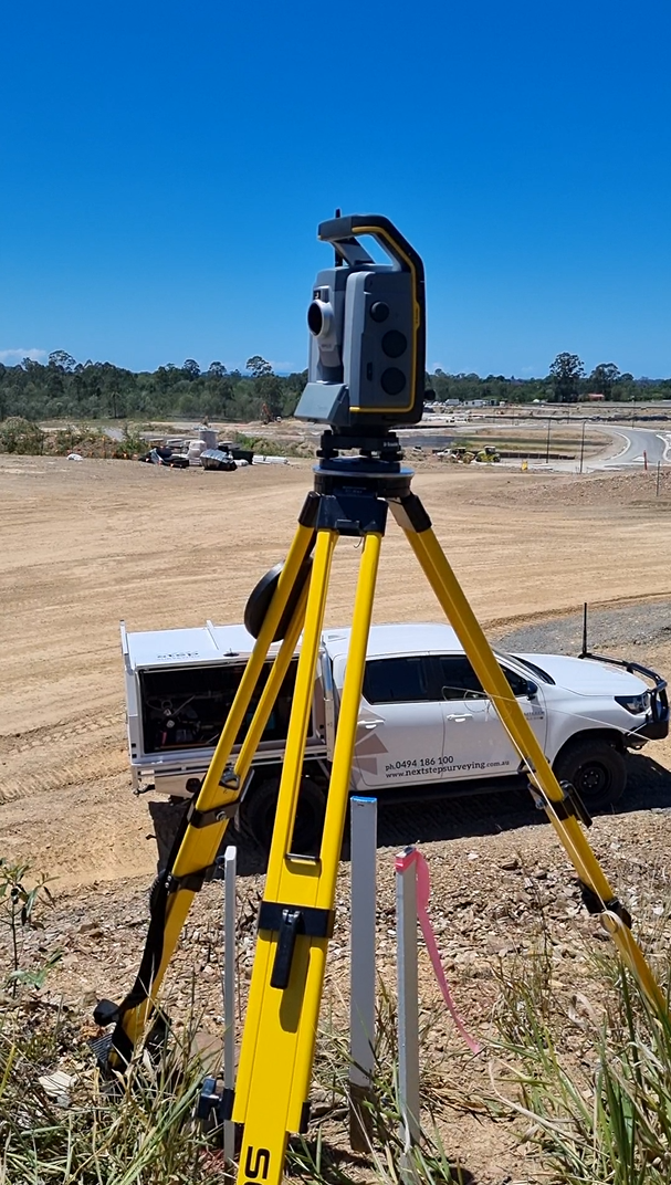 Surveying Instrument on a Tripod — Next Step Surveying in Redcliffe, QLD