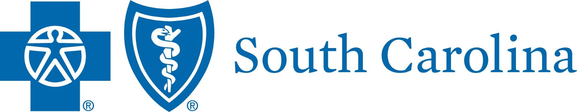 A logo for south carolina with a blue cross and shield