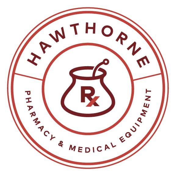 A logo for hawthorne pharmacy and medical equipment