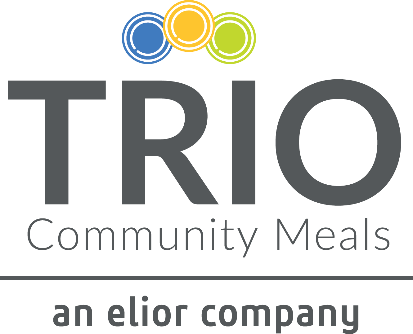The logo for trio community meals an elior company
