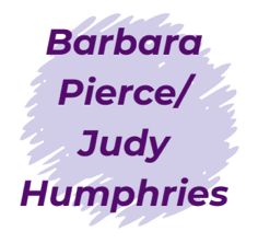 The name barbara pierce is on a purple background