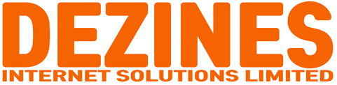 An orange logo for dezines internet solutions limited