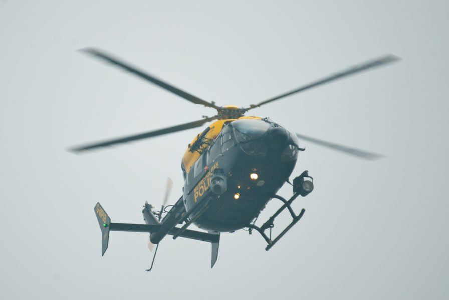 Metropolitan Police providing aircover escort over the M4, Newport, to the Prime Minister David Cameron and the President of the United States of America Barack Obama.