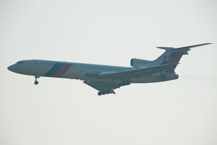President of Slovakia Andrej Kiska - Tupolev TU-154M final approach, Cardiff International Airport, Wales.