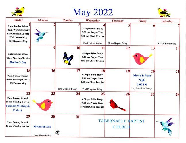 May 2022 Calendar
