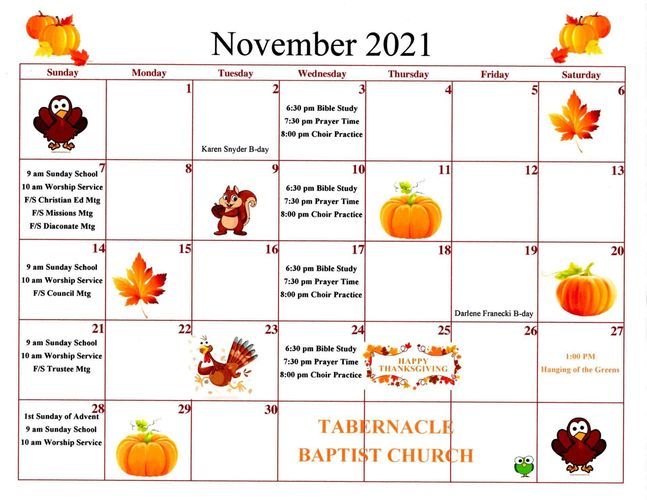 November 2021 Calendar