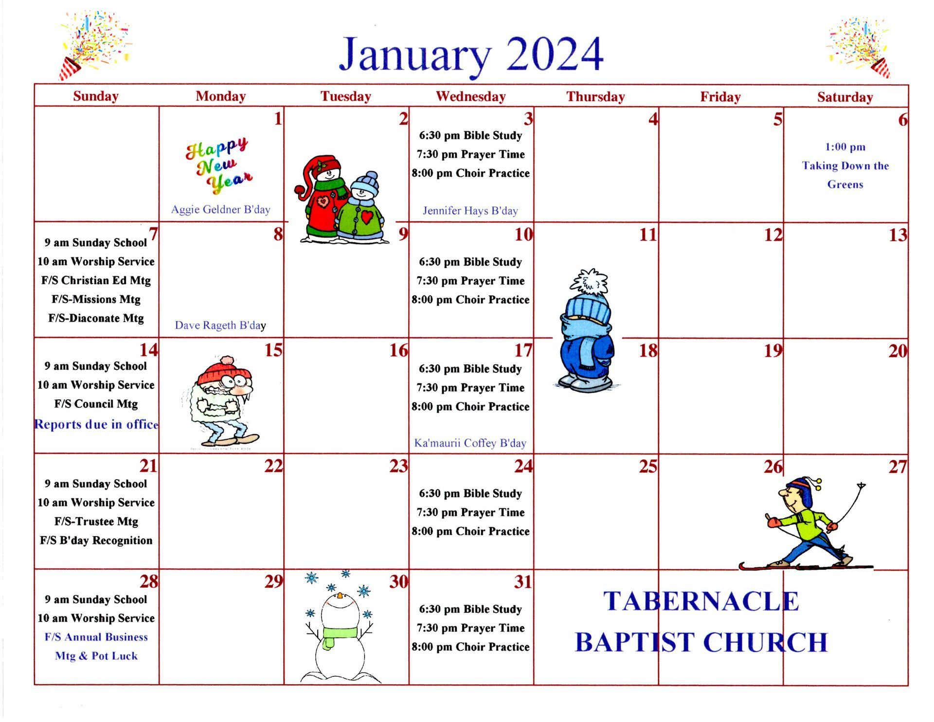 January 2024 Calendar