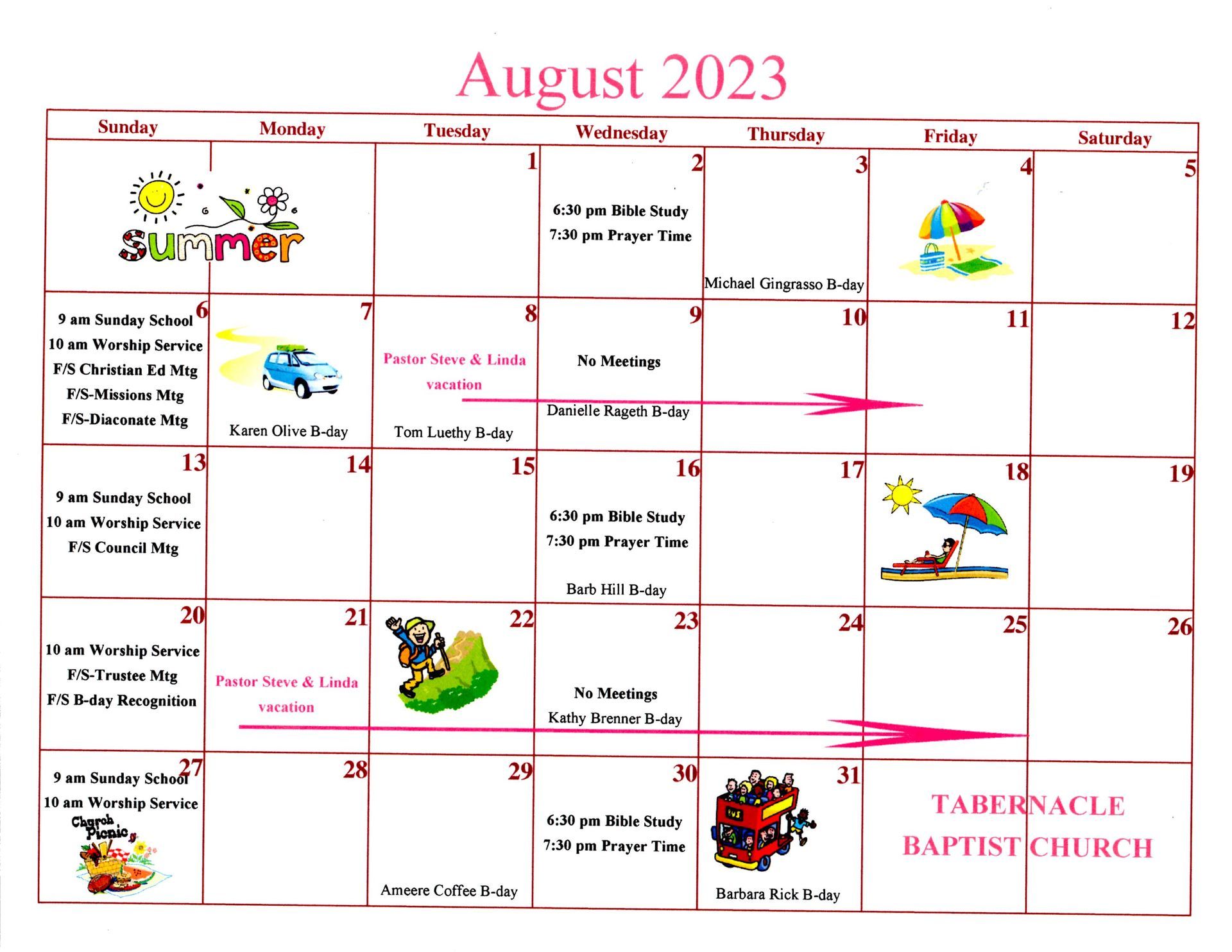 August 2023 Calendar