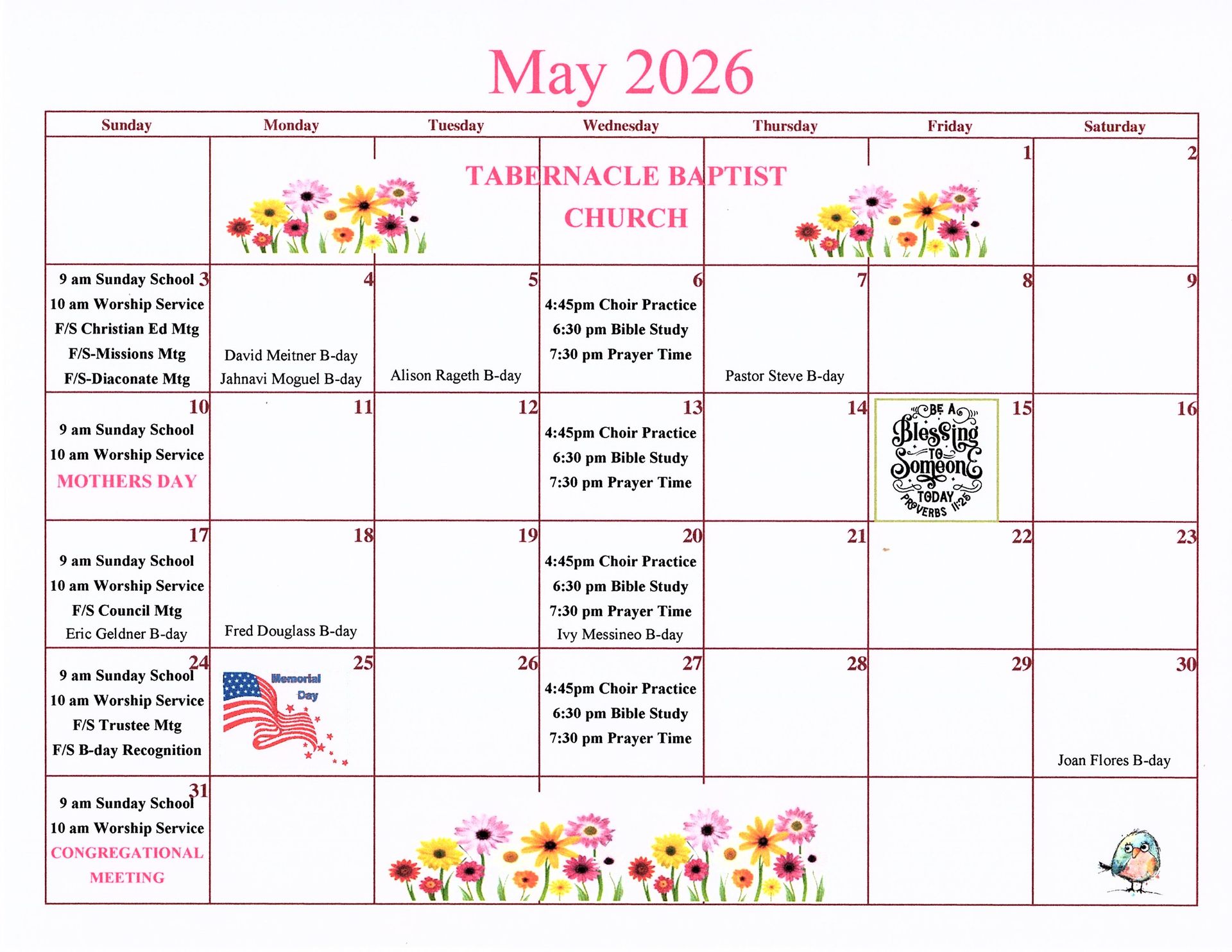 May 2026 Calendar