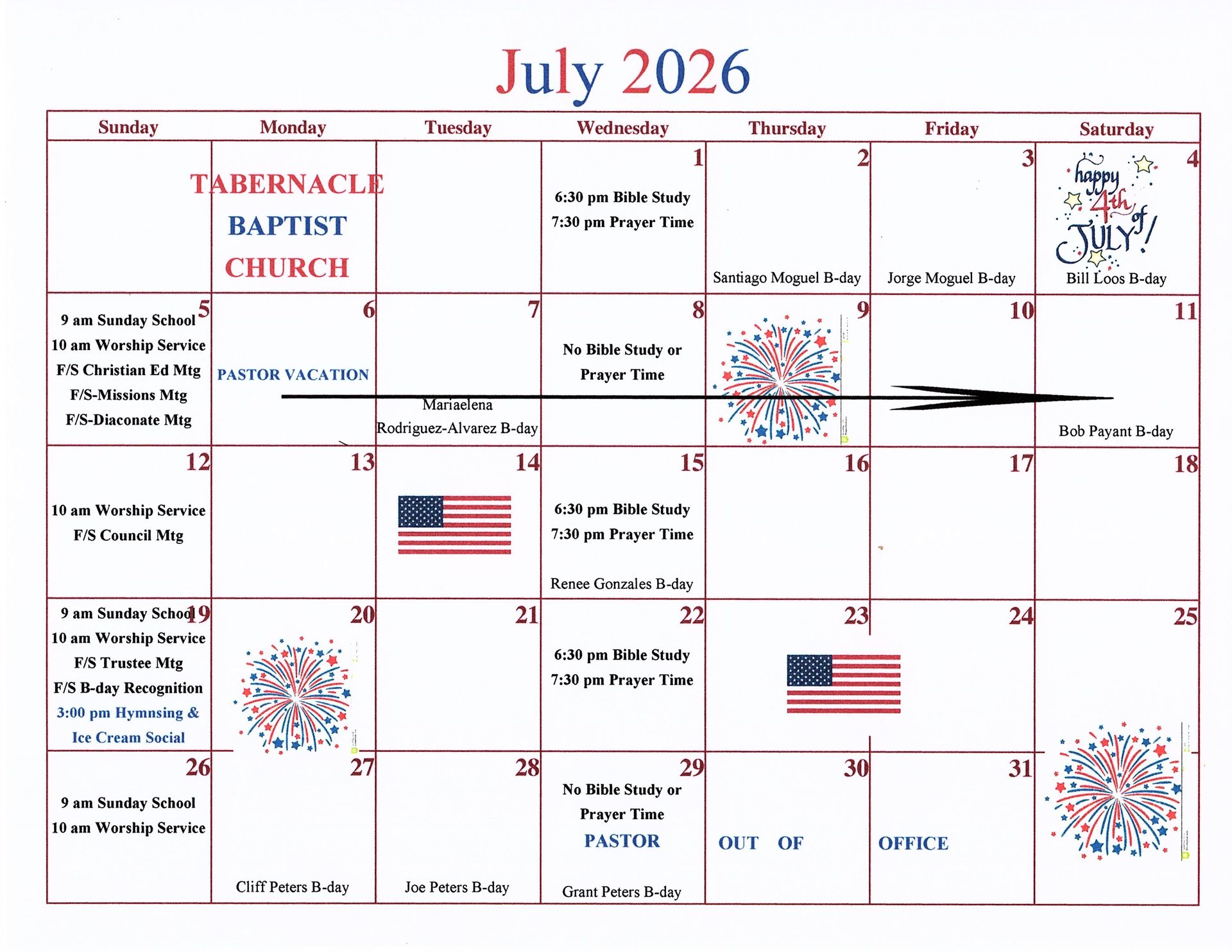 July 2026 Calendar