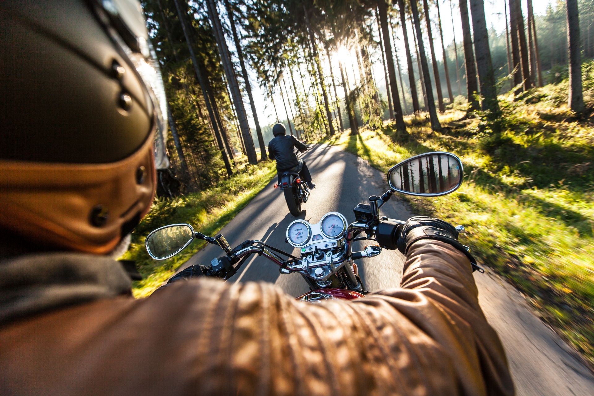 Riding motorcycle